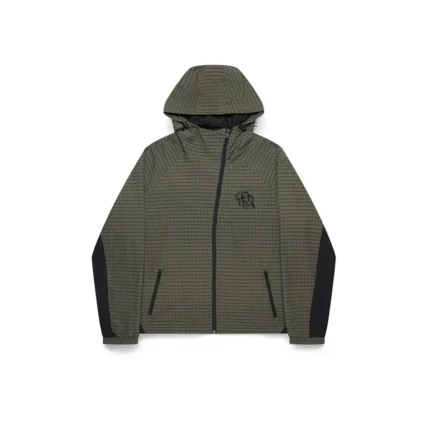 Asymmetrical Plaid Softshell Green